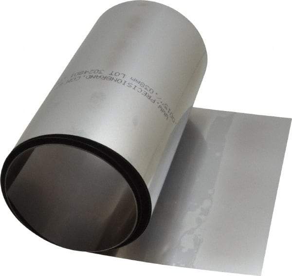 Made in USA - 100 Inch Long x 6 Inch Wide x 0.0015 Inch Thick, Roll Shim Stock - Steel - USA Tool & Supply