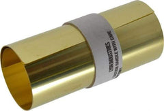 Made in USA - 100 Inch Long x 6 Inch Wide x 0.002 Inch Thick, Roll Shim Stock - Brass - USA Tool & Supply