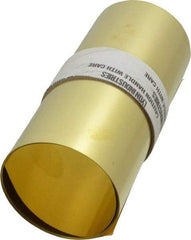 Made in USA - 100 Inch Long x 6 Inch Wide x 0.003 Inch Thick, Roll Shim Stock - Brass - USA Tool & Supply