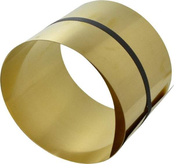 Made in USA - 100 Inch Long x 6 Inch Wide x 0.012 Inch Thick, Roll Shim Stock - Brass - USA Tool & Supply