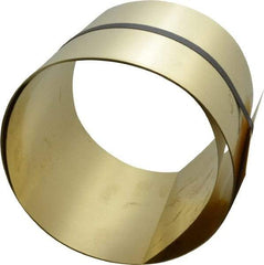 Made in USA - 100 Inch Long x 6 Inch Wide x 0.015 Inch Thick, Roll Shim Stock - Brass - USA Tool & Supply