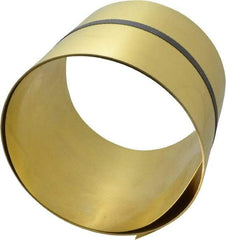 Made in USA - 100 Inch Long x 6 Inch Wide x 0.02 Inch Thick, Roll Shim Stock - Brass - USA Tool & Supply