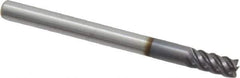 Accupro - 1/8", 1/4" LOC, 1/8" Shank Diam, 1-1/2" OAL, 5 Flute, Solid Carbide Square End Mill - Single End, AlTiN Finish, Spiral Flute, 45° Helix, Centercutting, Right Hand Cut, Right Hand Flute - USA Tool & Supply