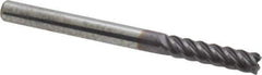 Accupro - 1/8", 1/2" LOC, 1/8" Shank Diam, 1-1/2" OAL, 5 Flute, Solid Carbide Square End Mill - Single End, AlTiN Finish, Spiral Flute, 45° Helix, Centercutting, Right Hand Cut, Right Hand Flute - USA Tool & Supply