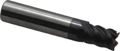 Accupro - 11/32", 1/2" LOC, 3/8" Shank Diam, 2" OAL, 5 Flute, Solid Carbide Square End Mill - Single End, AlTiN Finish, Spiral Flute, 45° Helix, Centercutting, Right Hand Cut, Right Hand Flute - USA Tool & Supply