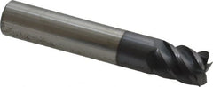 Accupro - 7/16" Diam, 9/16" Length of Cut, 7/16" Shank Diam, 2-1/2" OAL, 5 Flute Solid Carbide Square End Mill - USA Tool & Supply