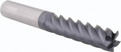 Accupro - 1/2", 2" LOC, 1/2" Shank Diam, 4" OAL, 5 Flute, Solid Carbide Square End Mill - Single End, AlTiN Finish, Spiral Flute, 45° Helix, Centercutting, Right Hand Cut, Right Hand Flute - USA Tool & Supply