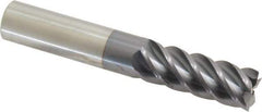 Accupro - 9/16", 1-1/2" LOC, 9/16" Shank Diam, 3-1/2" OAL, 5 Flute, Solid Carbide Square End Mill - Single End, AlTiN Finish, Spiral Flute, 45° Helix, Centercutting, Right Hand Cut, Right Hand Flute - USA Tool & Supply