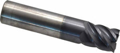 Accupro - 5/8", 3/4" LOC, 5/8" Shank Diam, 3" OAL, 5 Flute, Solid Carbide Square End Mill - Single End, AlTiN Finish, Spiral Flute, 45° Helix, Centercutting, Right Hand Cut, Right Hand Flute - USA Tool & Supply