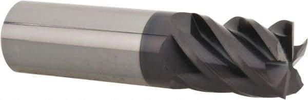 Accupro - 3/4", 1" LOC, 3/4" Shank Diam, 3" OAL, 5 Flute, Solid Carbide Square End Mill - Single End, AlTiN Finish, Spiral Flute, 45° Helix, Centercutting, Right Hand Cut, Right Hand Flute - USA Tool & Supply