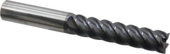 Accupro - 3/4", 3-1/4" LOC, 3/4" Shank Diam, 6" OAL, 5 Flute, Solid Carbide Square End Mill - Single End, AlTiN Finish, Spiral Flute, 45° Helix, Centercutting, Right Hand Cut, Right Hand Flute - USA Tool & Supply