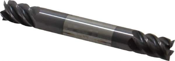 Accupro - 5/16", 7/16" LOC, 5/16" Shank Diam, 2-1/2" OAL, 5 Flute, Solid Carbide Square End Mill - Double End, AlTiN Finish, Spiral Flute, 45° Helix, Centercutting, Right Hand Cut, Right Hand Flute - USA Tool & Supply