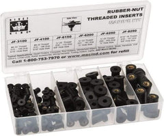 RivetKing 115 Piece #8-32 to 1/4-20 Thread Neoprene Well Nut Assortment 5/16 to 1/2" Body Diam, Includes #10-32 x 3/8, #8-32 x 5/16 & 1/4-20 x 1/2 - USA Tool & Supply