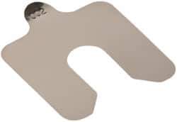 Made in USA - 20 Piece, 2 Inch Long x 2 Inch Wide x 0.002 Inch Thick, Slotted Shim Stock - Stainless Steel, 5/8 Inch Wide Slot - USA Tool & Supply