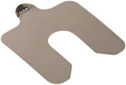 Made in USA - 20 Piece, 2 Inch Long x 2 Inch Wide x 0.003 Inch Thick, Slotted Shim Stock - Stainless Steel, 5/8 Inch Wide Slot - USA Tool & Supply