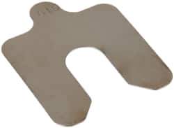 Made in USA - 10 Piece, 2 Inch Long x 2 Inch Wide x 0.015 Inch Thick, Slotted Shim Stock - Stainless Steel, 5/8 Inch Wide Slot - USA Tool & Supply