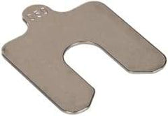 Made in USA - 5 Piece, 2 Inch Long x 2 Inch Wide x 0.05 Inch Thick, Slotted Shim Stock - Stainless Steel, 5/8 Inch Wide Slot - USA Tool & Supply