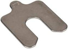 Made in USA - 5 Piece, 2 Inch Long x 2 Inch Wide x 0.075 Inch Thick, Slotted Shim Stock - Stainless Steel, 5/8 Inch Wide Slot - USA Tool & Supply