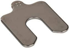 Made in USA - 5 Piece, 2 Inch Long x 2 Inch Wide x 0.1 Inch Thick, Slotted Shim Stock - Stainless Steel, 5/8 Inch Wide Slot - USA Tool & Supply