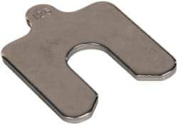 Made in USA - 5 Piece, 2 Inch Long x 2 Inch Wide x 0.125 Inch Thick, Slotted Shim Stock - Stainless Steel, 5/8 Inch Wide Slot - USA Tool & Supply