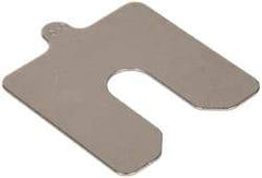 Made in USA - 5 Piece, 3 Inch Long x 3 Inch Wide x 0.05 Inch Thick, Slotted Shim Stock - Stainless Steel, 3/4 Inch Wide Slot - USA Tool & Supply