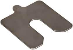 Made in USA - 5 Piece, 3 Inch Long x 3 Inch Wide x 0.1 Inch Thick, Slotted Shim Stock - Stainless Steel, 3/4 Inch Wide Slot - USA Tool & Supply