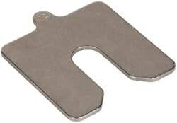 Made in USA - 5 Piece, 3 Inch Long x 3 Inch Wide x 0.125 Inch Thick, Slotted Shim Stock - Stainless Steel, 3/4 Inch Wide Slot - USA Tool & Supply