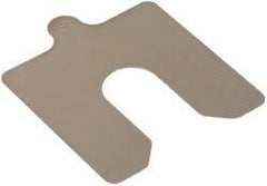 Made in USA - 10 Piece, 4 Inch Long x 4 Inch Wide x 0.02 Inch Thick, Slotted Shim Stock - Stainless Steel, 1-1/4 Inch Wide Slot - USA Tool & Supply