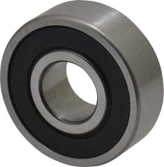 Value Collection - 7/16" Bore Diam, 1-1/8" OD, Double Seal Semi Ground Extra Light Radial Ball Bearing - 3/8" Wide, 1 Row, Round Bore, 538 Lb Static Capacity, 1,151 Lb Dynamic Capacity - USA Tool & Supply