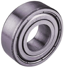 Value Collection - 9/16" Bore Diam, 1-3/8" OD, Double Shield Semi Ground Extra Light Radial Ball Bearing - 7/16" Wide, 1 Row, Round Bore, 746 Lb Static Capacity, 1,526 Lb Dynamic Capacity - USA Tool & Supply