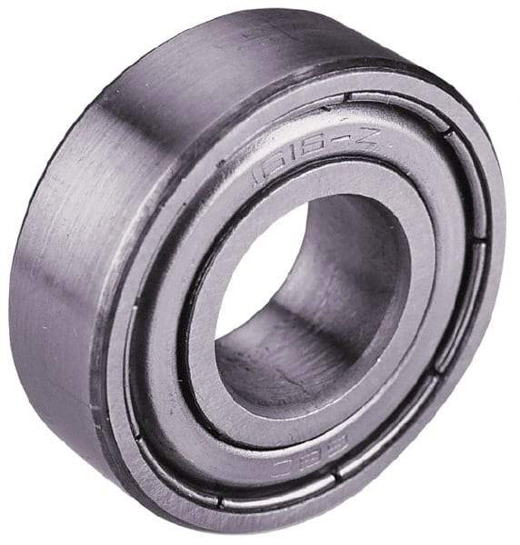 Value Collection - 7/16" Bore Diam, 1-3/8" OD, Double Shield Semi Ground Extra Light Radial Ball Bearing - 7/16" Wide, 1 Row, Round Bore, 746 Lb Static Capacity, 1,526 Lb Dynamic Capacity - USA Tool & Supply