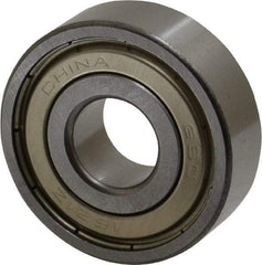 Value Collection - 1/2" Bore Diam, 1-3/8" OD, Double Shield Semi Ground Extra Light Radial Ball Bearing - 7/16" Wide, 1 Row, Round Bore, 746 Lb Static Capacity, 1,526 Lb Dynamic Capacity - USA Tool & Supply