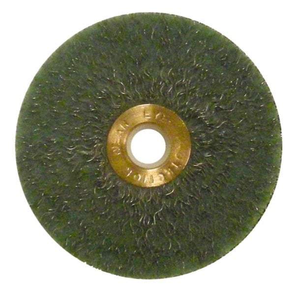 Anderson - 3" OD, 1/2" Arbor Hole, Crimped Steel Wheel Brush - 1/4" Face Width, 1" Trim Length, 0.014" Filament Diam, 20,000 RPM - USA Tool & Supply