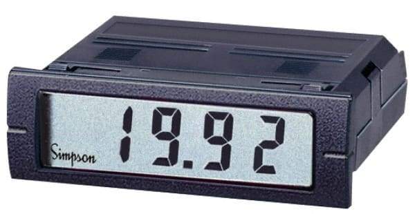 Simpson Electric - 3-1/2 Digits, Digital LCD, DC Milliamp, Panel Meter - 4-440 Hz, 250 VAC, 32 VDC, Red - USA Tool & Supply