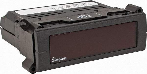 Simpson Electric - 3-1/2 Digits, Digital LCD, AC Ammeter, Panel Meter - 4-440 Hz, 250 VAC, Red - USA Tool & Supply