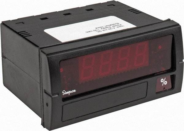 Simpson Electric - 3-1/2 Digits, Digital LED, DC Milliamp, Panel Meter - 50/60 Hz, 10 Ohms, 120 VAC, Red - USA Tool & Supply