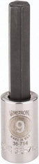 Armstrong - 3/8" Drive, 9mm Hex Bit Socket - 2-1/4" OAL, 1-9/16" Bit Length - USA Tool & Supply