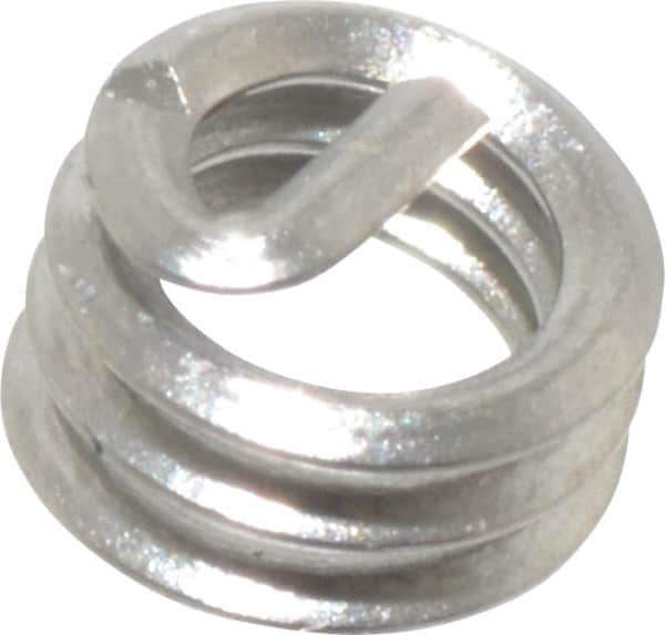 Heli-Coil - #2-56 UNC, 0.086" OAL, Free Running Helical Insert - 3 Free Coils, Tanged, 304 Stainless Steel, Bright Finish, 1D Insert Length - USA Tool & Supply