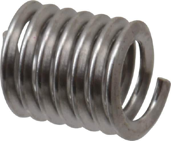 Heli-Coil - #4-40 UNC, 0.224" OAL, Free Running Helical Insert - 6-3/4 Free Coils, Tanged, 304 Stainless Steel, Bright Finish, 2D Insert Length - Exact Industrial Supply