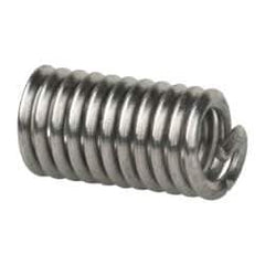 Heli-Coil - #4-40 UNC, 0.336" OAL, Free Running Helical Insert - 10-7/8 Free Coils, Tanged, 304 Stainless Steel, Bright Finish, 3D Insert Length - USA Tool & Supply