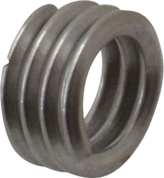 Heli-Coil - #5-40 UNC, 1/8" OAL, Free Running Helical Insert - 3-1/4 Free Coils, Tanged, 304 Stainless Steel, Bright Finish, 1D Insert Length - Exact Industrial Supply