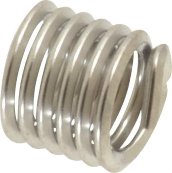 Heli-Coil - #12-24 UNC, 0.324" OAL, Free Running Helical Insert - 6 Free Coils, Tanged, 304 Stainless Steel, Bright Finish, 1-1/2D Insert Length - USA Tool & Supply