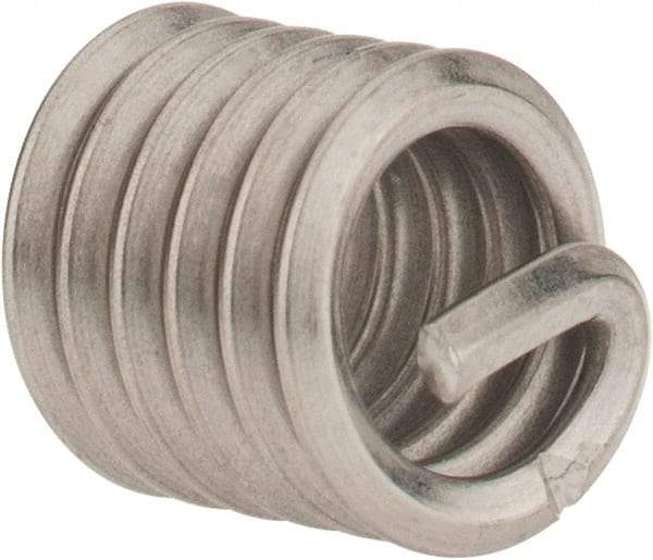 Heli-Coil - 1/4-20 UNC, 3/8" OAL, Free Running Helical Insert - 5-3/4 Free Coils, Tanged, 304 Stainless Steel, Bright Finish, 1-1/2D Insert Length - USA Tool & Supply