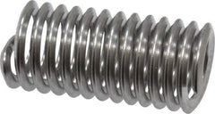 Heli-Coil - 1/4-20 UNC, 3/4" OAL, Free Running Helical Insert - 12-3/4 Free Coils, Tanged, 304 Stainless Steel, Bright Finish, 3D Insert Length - USA Tool & Supply