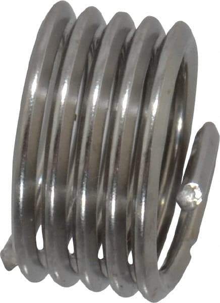 Heli-Coil - 1/4-28 UNF, 1/4" OAL, Free Running Helical Insert - 5 Free Coils, Tanged, 304 Stainless Steel, Bright Finish, 1D Insert Length - USA Tool & Supply