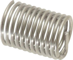 Heli-Coil - 1/4-28 UNF, 1/2" OAL, Free Running Helical Insert - 11-3/8 Free Coils, Tanged, 304 Stainless Steel, Bright Finish, 2D Insert Length - USA Tool & Supply