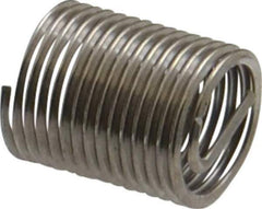 Heli-Coil - 3/8-24 UNF, 3/4" OAL, Free Running Helical Insert - 15 Free Coils, Tanged, 304 Stainless Steel, Bright Finish, 2D Insert Length - Exact Industrial Supply