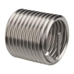 Heli-Coil - 7/16-20 UNF, 0.656" OAL, Free Running Helical Insert - 10-5/8 Free Coils, Tanged, 304 Stainless Steel, Bright Finish, 1-1/2D Insert Length - USA Tool & Supply