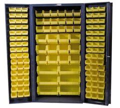 Durham - 132 Bin Storage Cabinet - Steel, 36" Wide x 24" Deep x 72" High, Gray - USA Tool & Supply