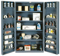 Durham - 18 Shelf Storage Cabinet - Steel, 48" Wide x 24" Deep x 72" High, Gray - USA Tool & Supply